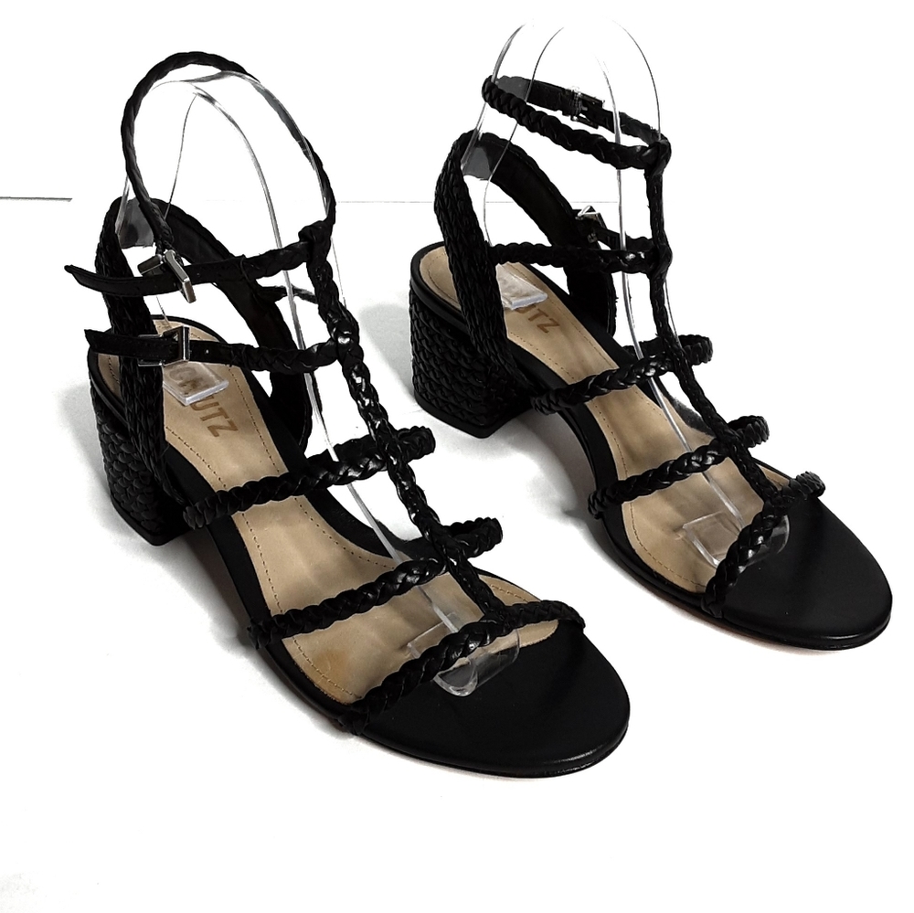 Schutz Rosalia braided block heel sandal size 7.5